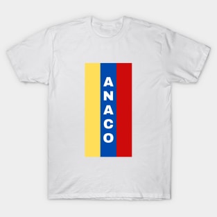 Anaco City in Venezuelan Flag Colors Vertical T-Shirt